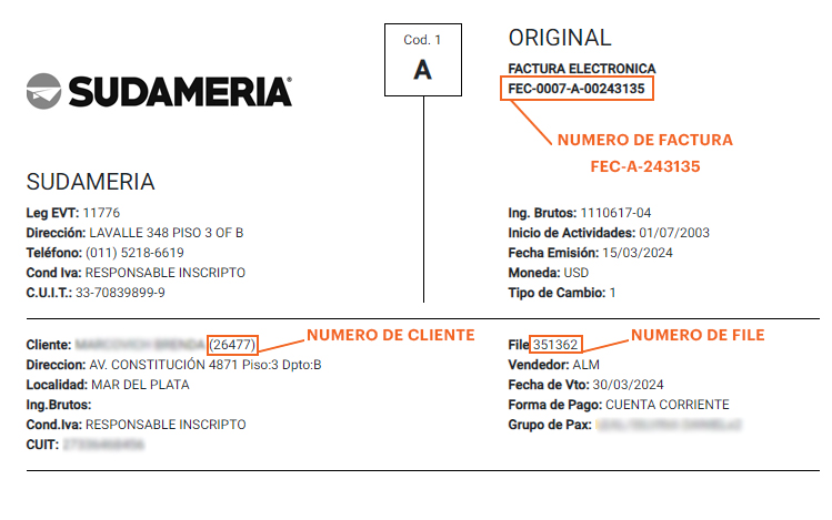 Ejemplo de factura